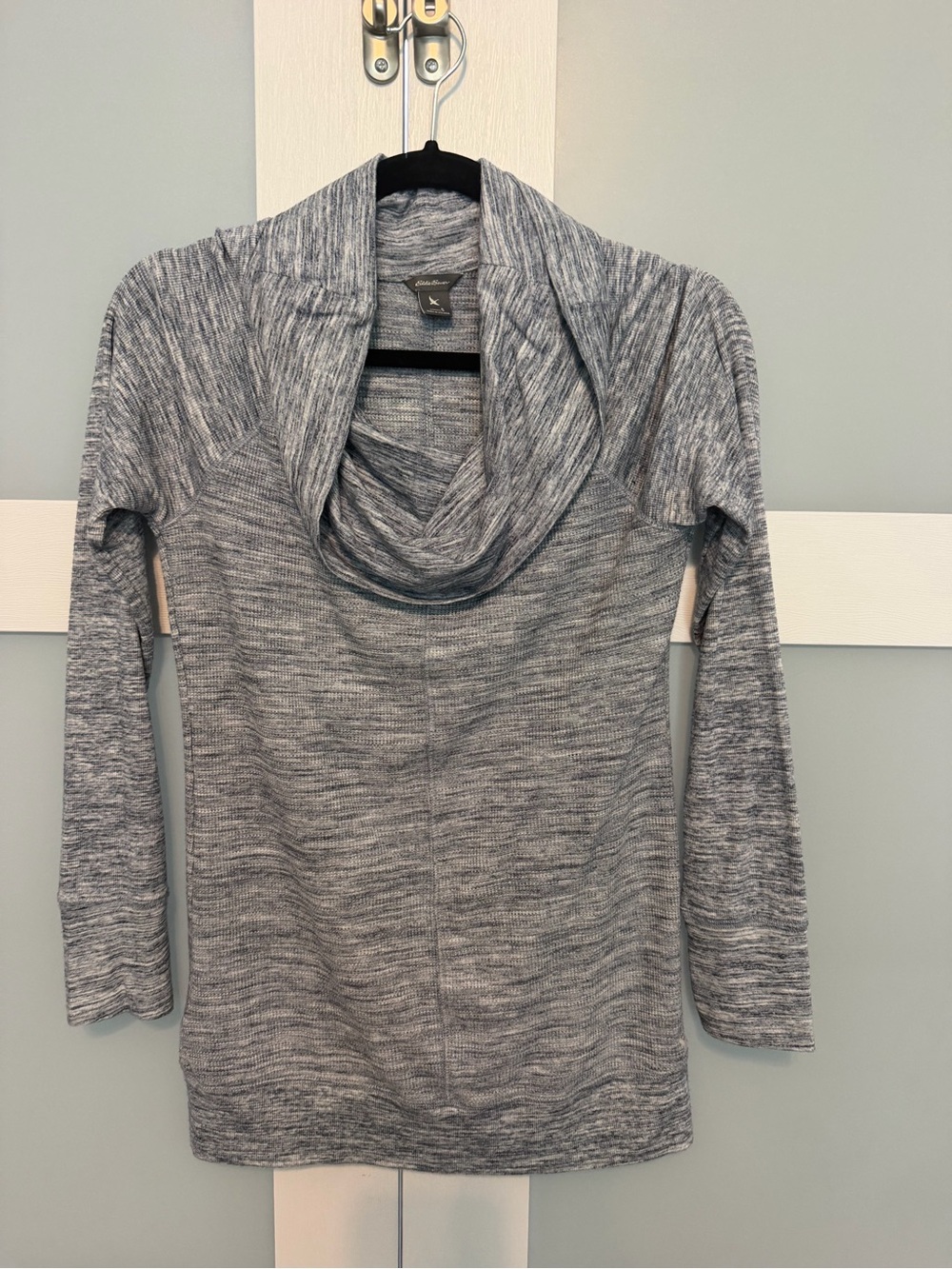 Eddie Bauer Heather blue Cowl Neck Sweater